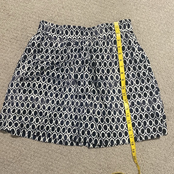 LOFT Linen Blend A-Line Skirt Navy Ivory - Size S - Picture 5 of 5